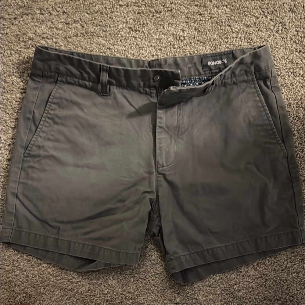 Bonobos Gray Flat Front Shorts Classic Style